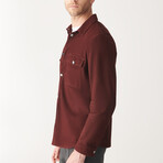 Felix Suede Shirt Jacket // Claret Red (L)
