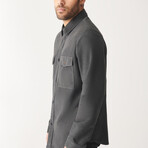 Felix Suede Shirt Jacket // Anthracite (L)