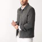 Samuel Suede Leather Jacket // Anthracite (S)