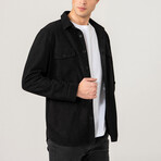 Dustin Suede Shirt Jacket // Black (L)