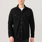 Dustin Suede Shirt Jacket // Black (L)