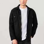 Dustin Suede Shirt Jacket // Black (L)