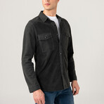 Dustin Suede Shirt Jacket // Anthracite (M)
