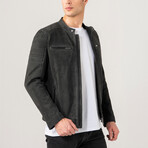 Alvin Biker Suede Jacket // Anthracite (XS)