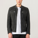Alvin Biker Suede Jacket // Anthracite (XS)