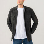 Dustin Suede Shirt Jacket // Anthracite (M)