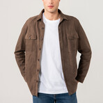 Dustin Suede Shirt Jacket // Brown (L)