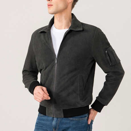 Elvis Sports Suede Jacket // Anthracite (XS)
