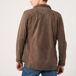 Dustin Suede Shirt Jacket // Brown (L)