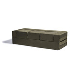 Zipline Convertible Sleeper Sofa + Three Ottomans // California King-Size Bed (Charcoal)