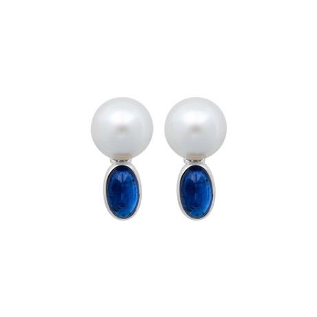 Assael // Platinum South Sea Pearl Earrings // New