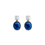 Assael // Platinum Diamond + Sapphire Earrings // New