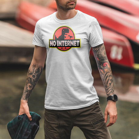 No Internet Graphic Tee // White (S)