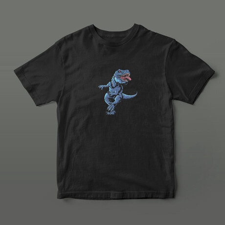 Blue Dino Graphic Tee // Black (S)