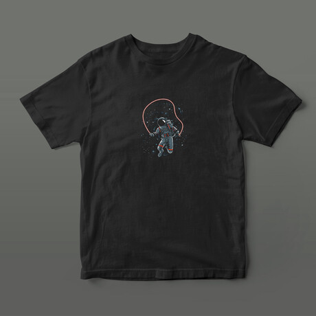 Jumping Astronaut Graphic Tee // Black (S)