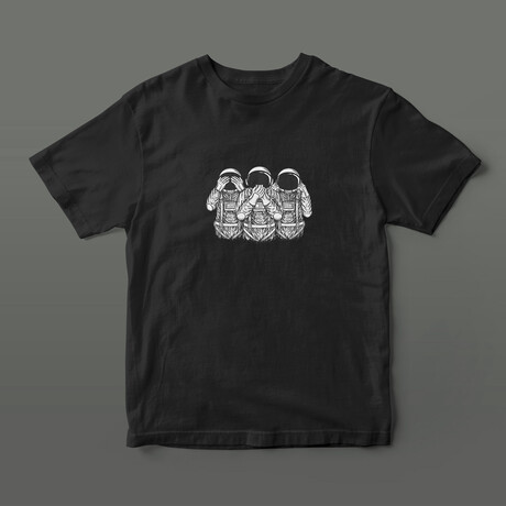 See No Speak No Hear No Astro Graphic Tee // Black (S)