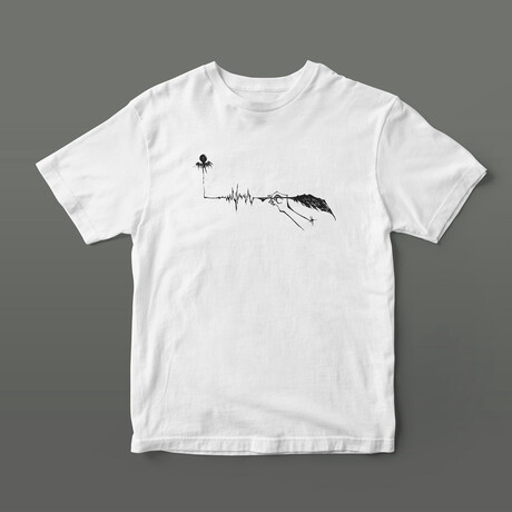 Heartbeat Graphic Tee // White (S)