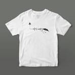 Heartbeat Graphic Tee // White (M)