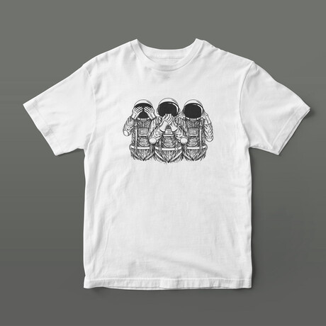 See No Speak No Hear No Astro Graphic Tee // White (S)