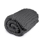 Chunky-Knit Weighted Blanket // Charcoal (15lb // Twin)