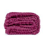 Chunky-Knit Weighted Blanket // Burgundy (15lb // Twin)