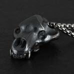 Sterling Silver Bear Skull Pendant + Chain (20")