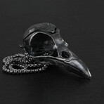 Sterling Silver Magpie Skull Locket + Chain (20")