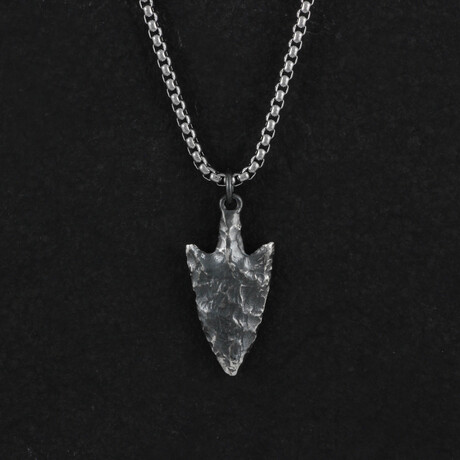 Sterling Silver Small Arrowhead Pendant + Chain (20")