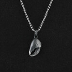 Sterling Silver Crab Claw Pendant + Chain (20")