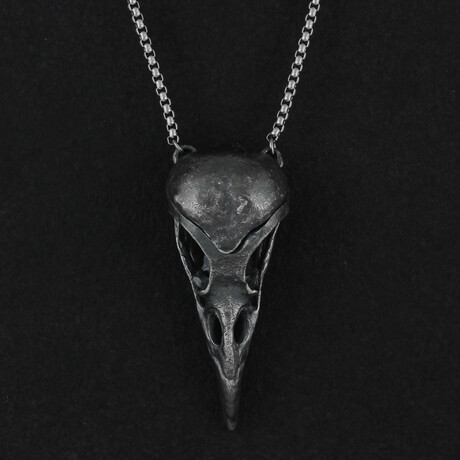 Sterling Silver Magpie Skull Locket + Chain (20")