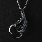 Sterling Silver Crow Claw Pendant + Chain (20")