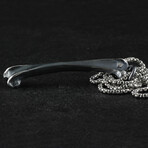 Sterling Silver Raven Femur Bone Pendant + Chain (20")