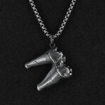 Sterling Silver Bear Molar Pendant + Chain (20")