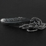 Sterling Silver Raven Feather Pendant + Chain (20")