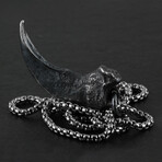 Sterling Silver Bear Claw Pendant + Chain (24")