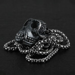 Sterling Silver Monkey Skull Pendant + Chain (20")