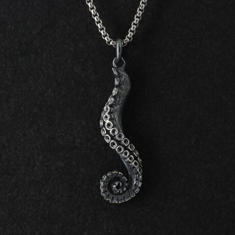 Sterling Silver Tentacle Pendant + Chain (20")