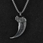 Sterling Silver Bear Claw Pendant + Chain (24")