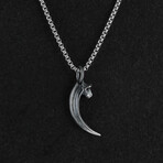 Sterling Silver Raven Talon Pendant + Chain (20")