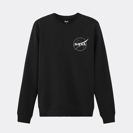 Logo NASA Black + White Heart Crewneck // Black (Small)
