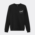 Logo NASA Black + White Heart Crewneck // Black (Small)