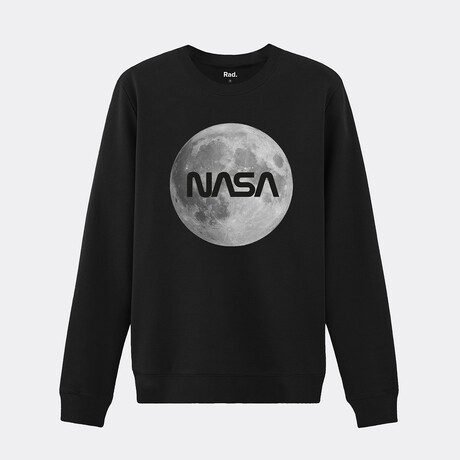 NASA Full Moon Crewneck // Black (Small)