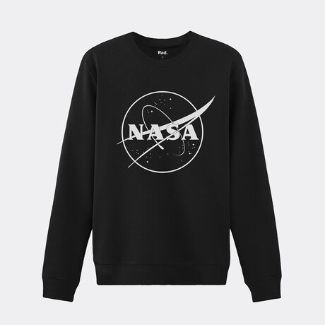 Logo NASA Black + White Crewneck // Black (Small)