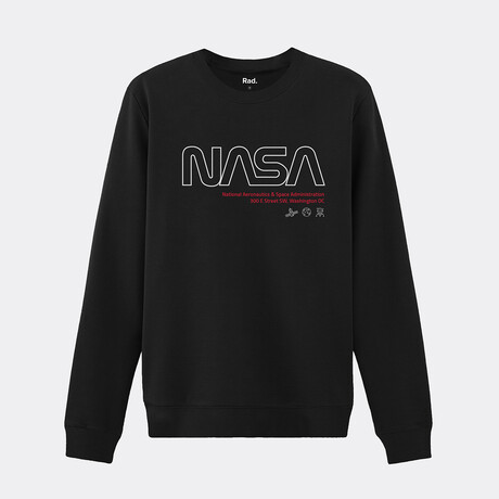NASA Black Location Icon Crewneck // Black (Small)