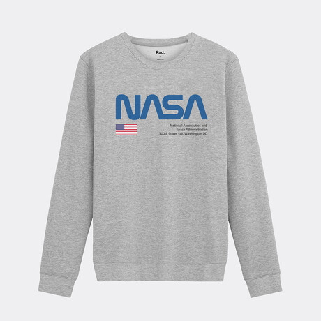 NASA Blue HQ USA Crewneck // Gray (Small)