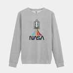 NASA Rainbow Rocket Crewneck // Gray (Small)