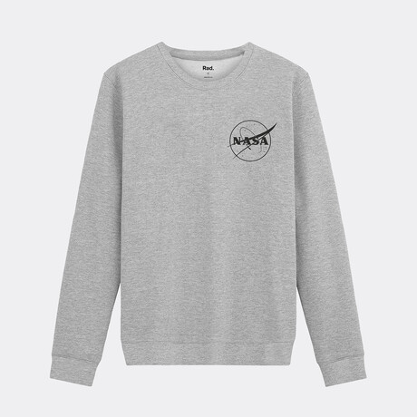 Logo NASA Black + White Heart Crewneck // Gray (Small)