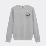 Logo NASA Black + White Heart Crewneck // Gray (Small)