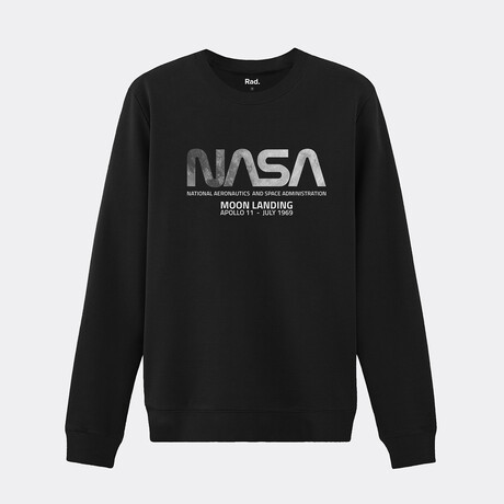 NASA Moon Landing Crewneck // Black (Small)
