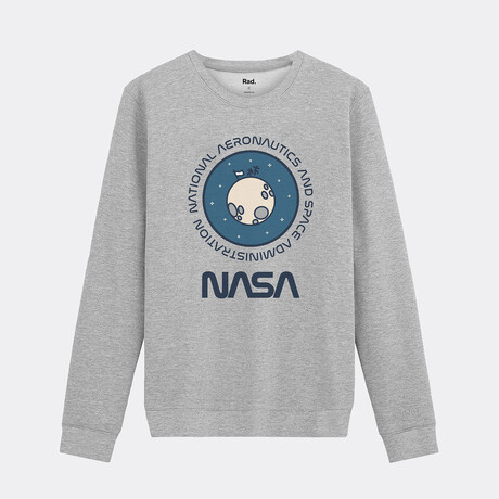 NASA Moon Stickmen Crewneck // Gray (Small)